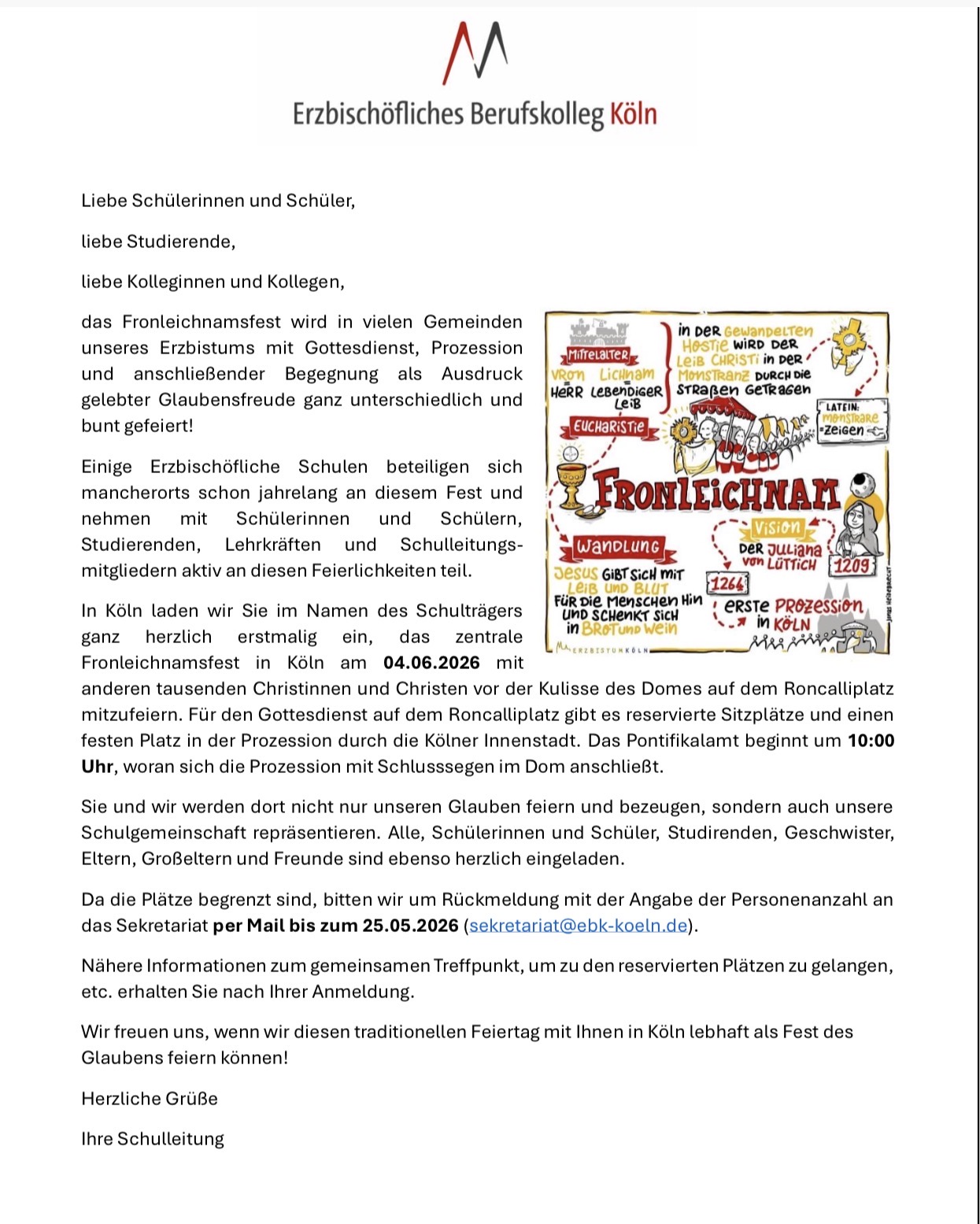 Einladung Fronleichnam
